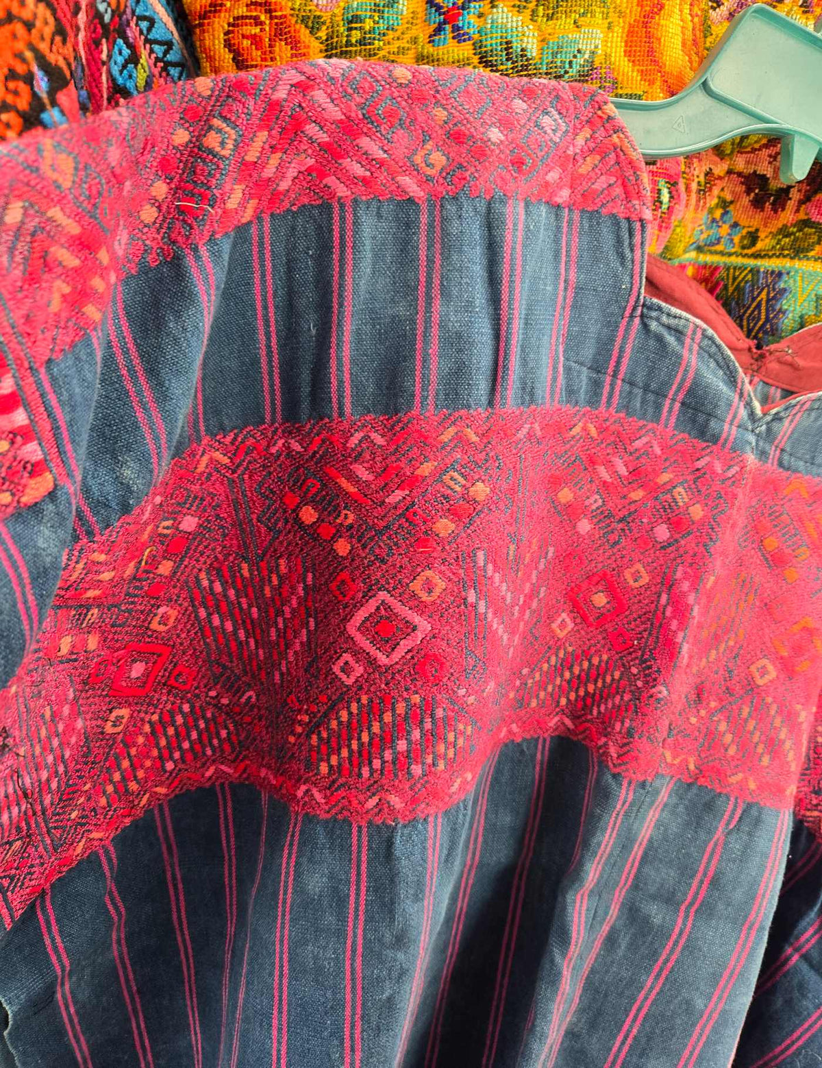 Indigo and Red Nahualá Huipil #9-353