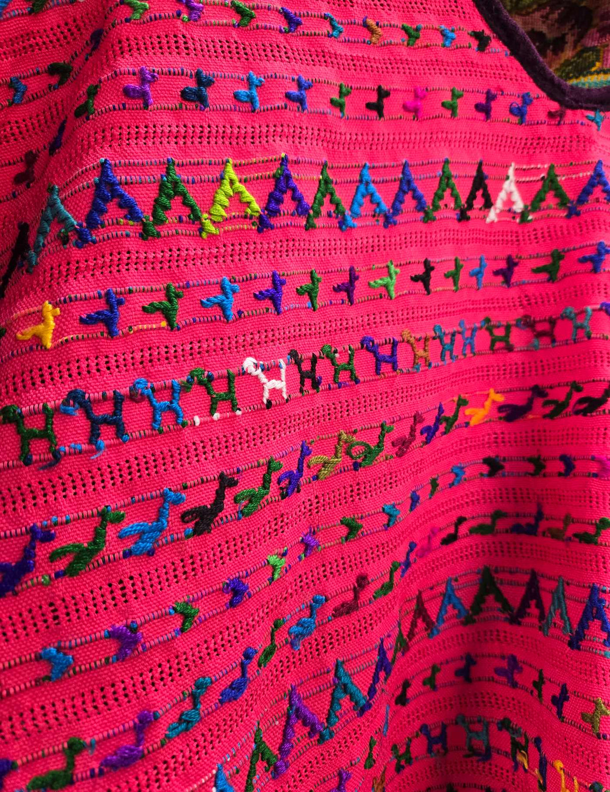 Deep Pink Rabinal Huipil #9-356