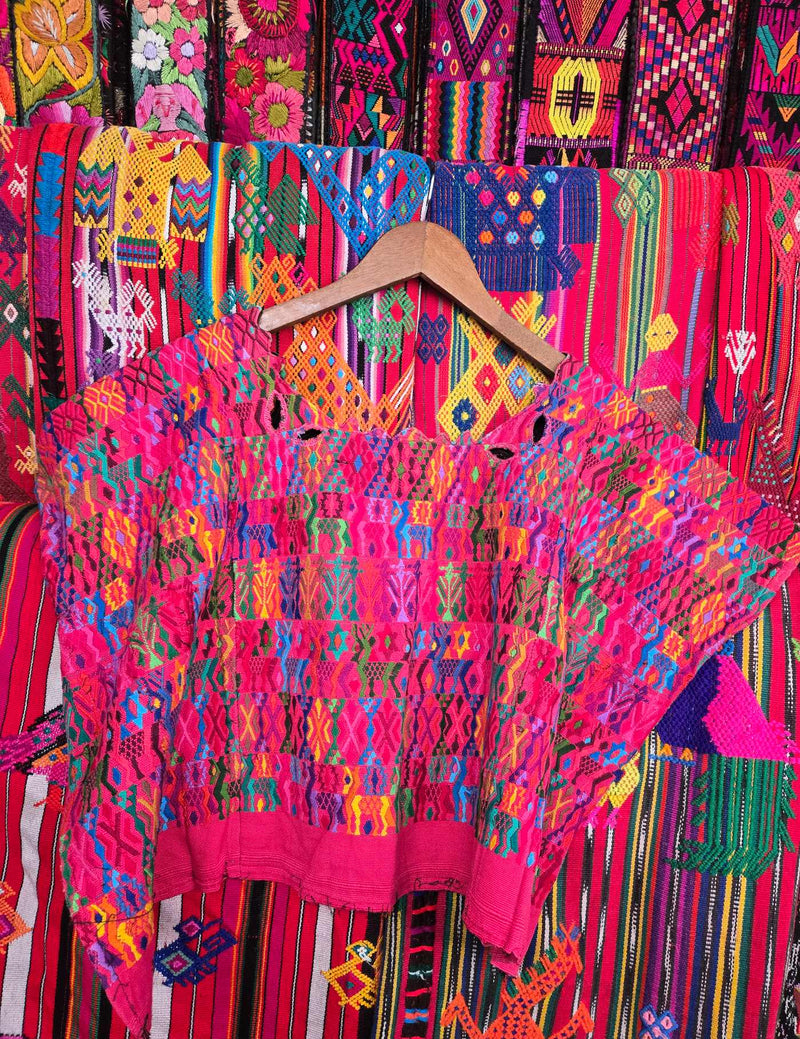 Colourful on Red Cobán Huipil #9-360