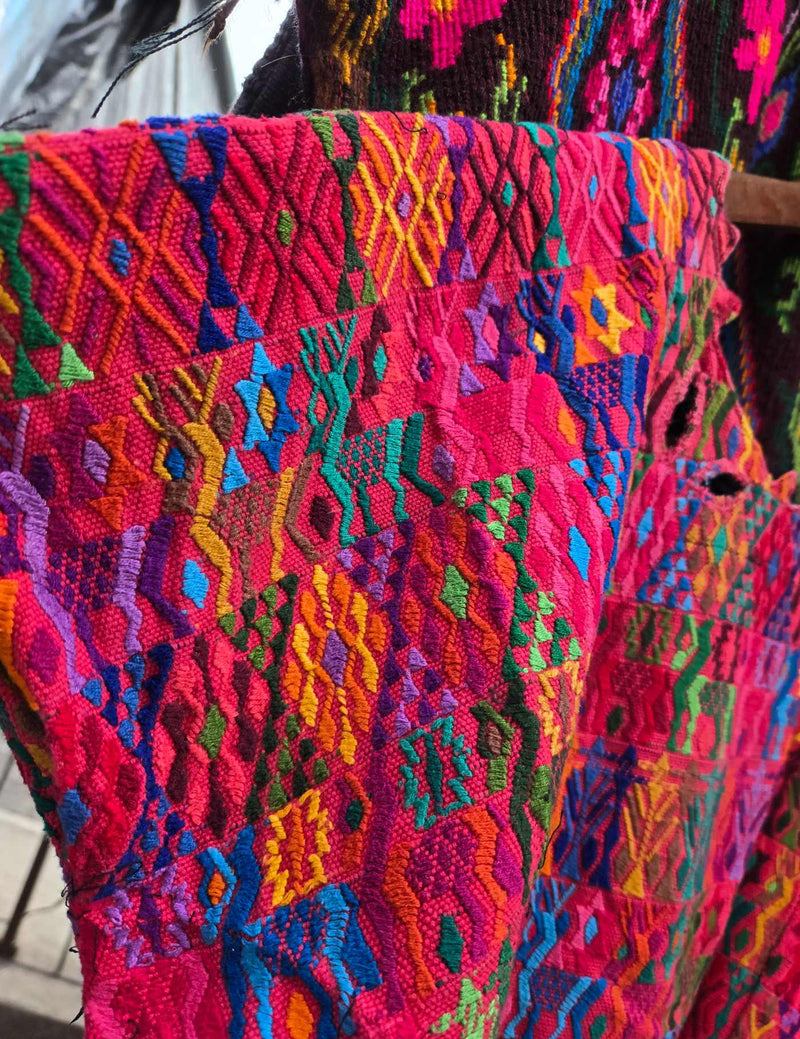 Colourful on Red Cobán Huipil #9-360
