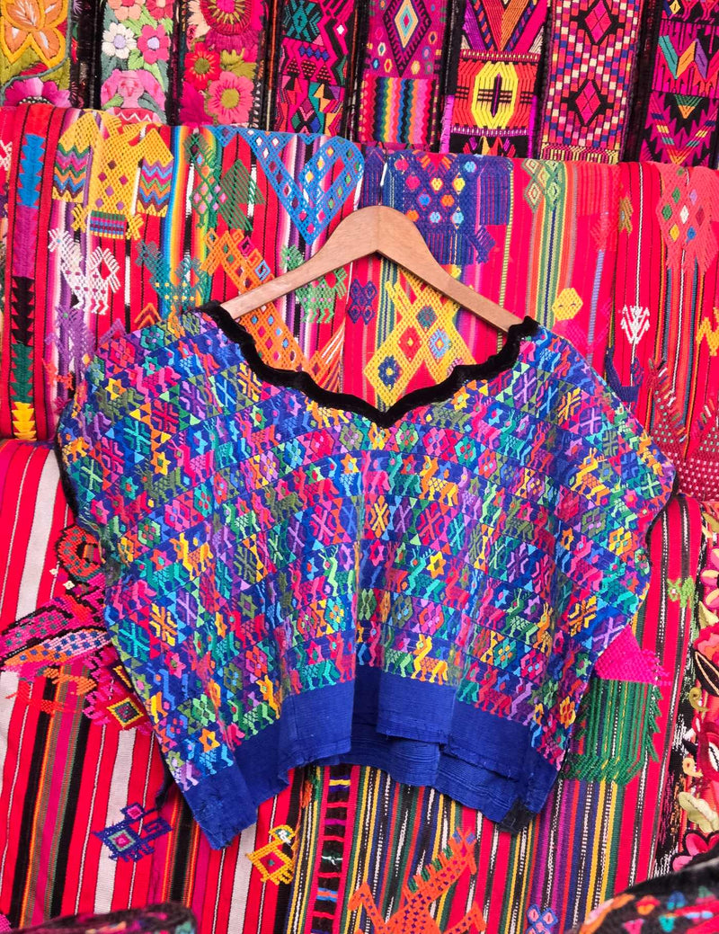 Blue Geometrics Cobán Huipil #9-361