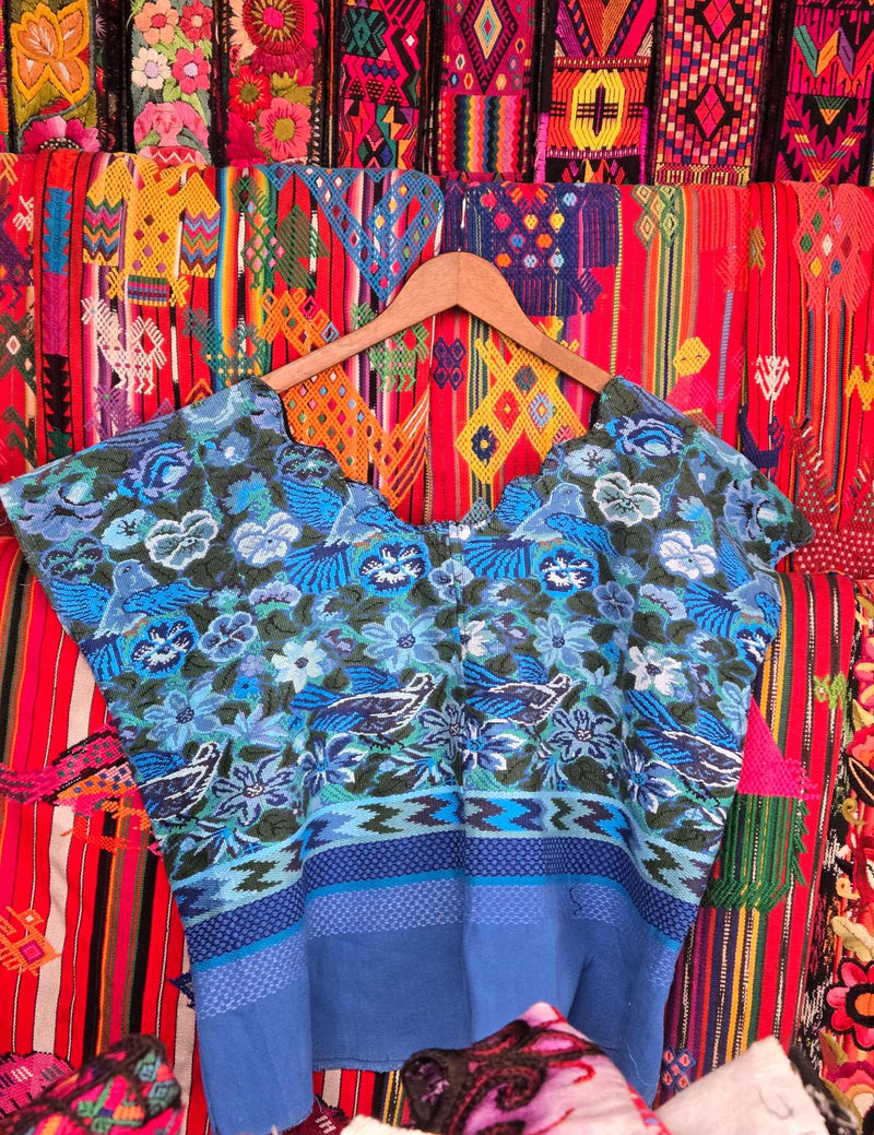 Blue Aguas Calientes Huipil #9-369