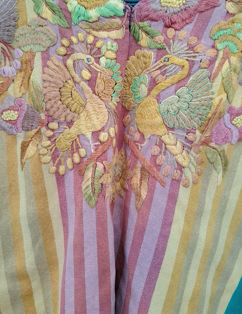 Yellow and Pink Peacock Santiago Huipil #9-374