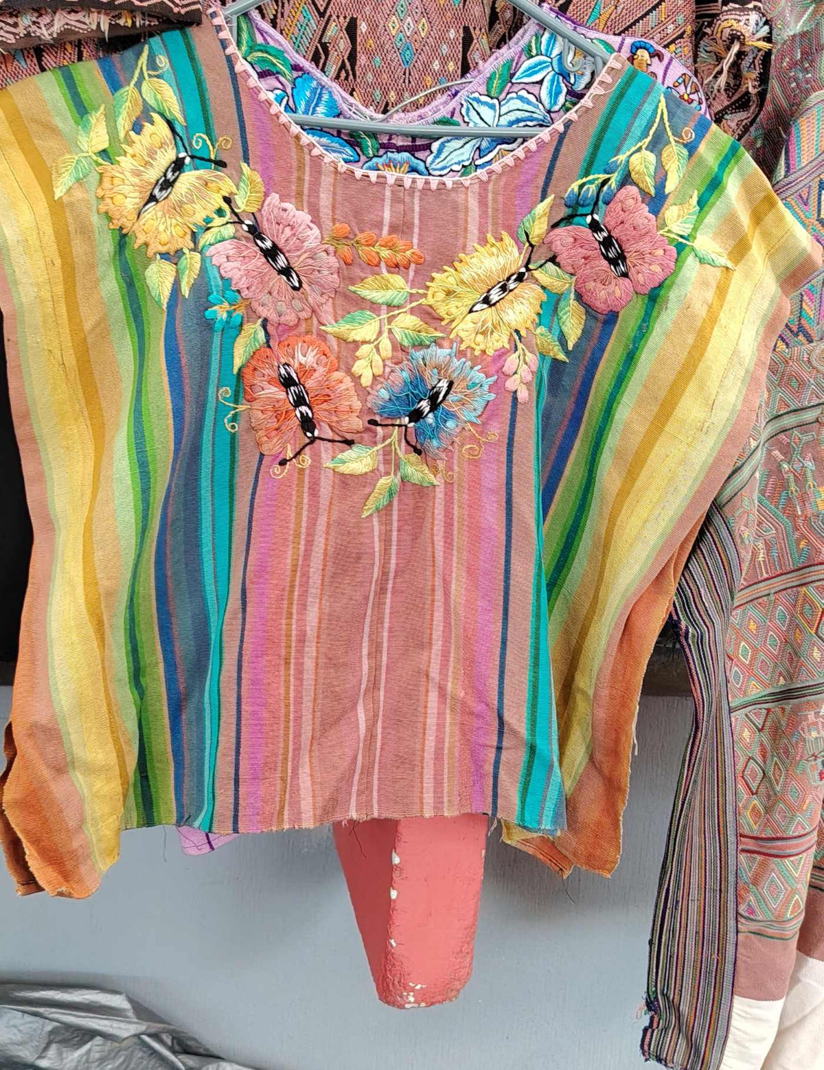 Pastel Rainbow Butterflies Santiago Huipil #9-375