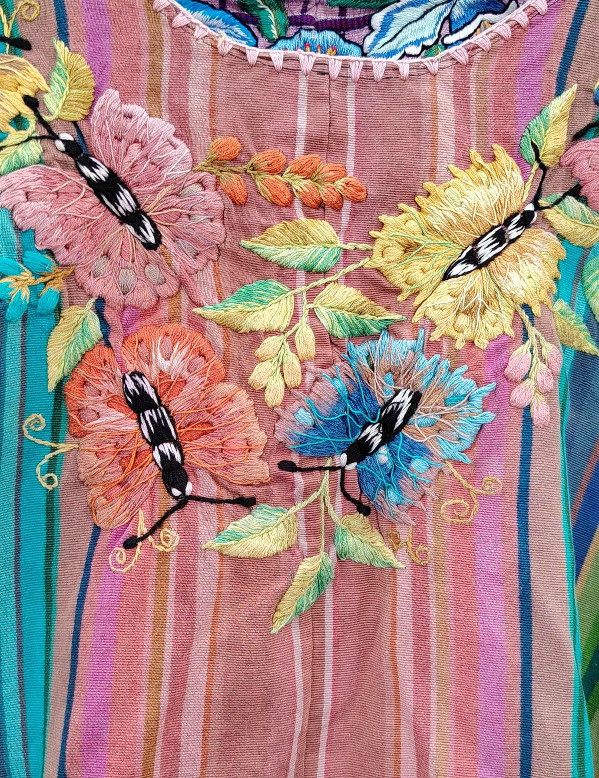 Pastel Rainbow Butterflies Santiago Huipil #9-375