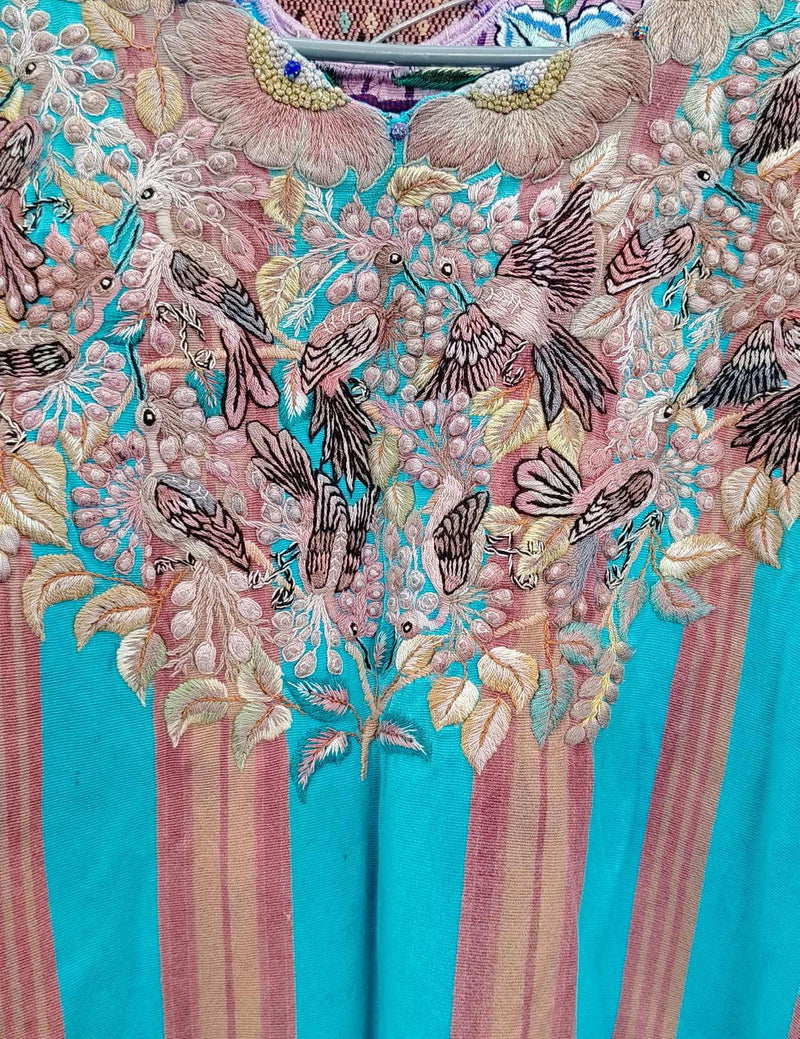 Blue and Coral Santiago Huipil #9-377