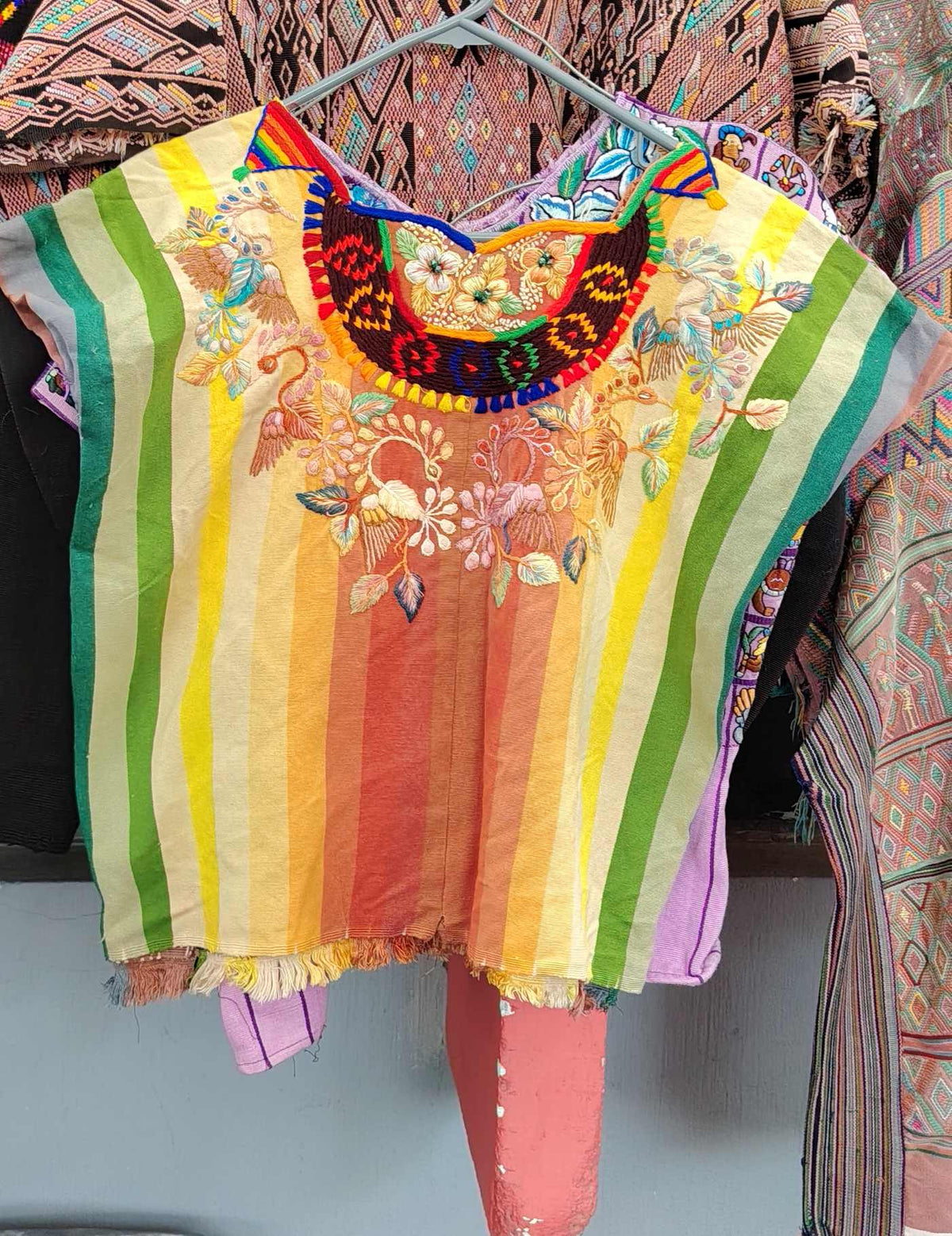 Multicoloured with Peacocks Santiago Huipil #9-381