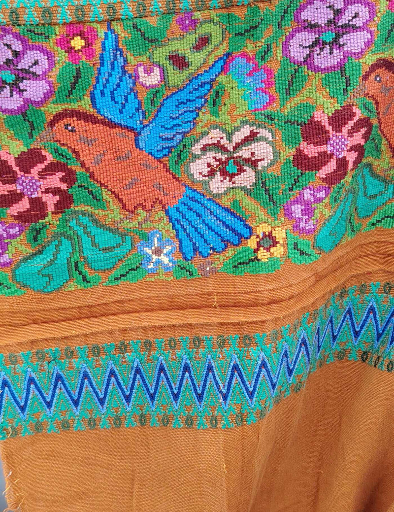 Blue and Terracotta Aguas Calientes Huipil #9-382