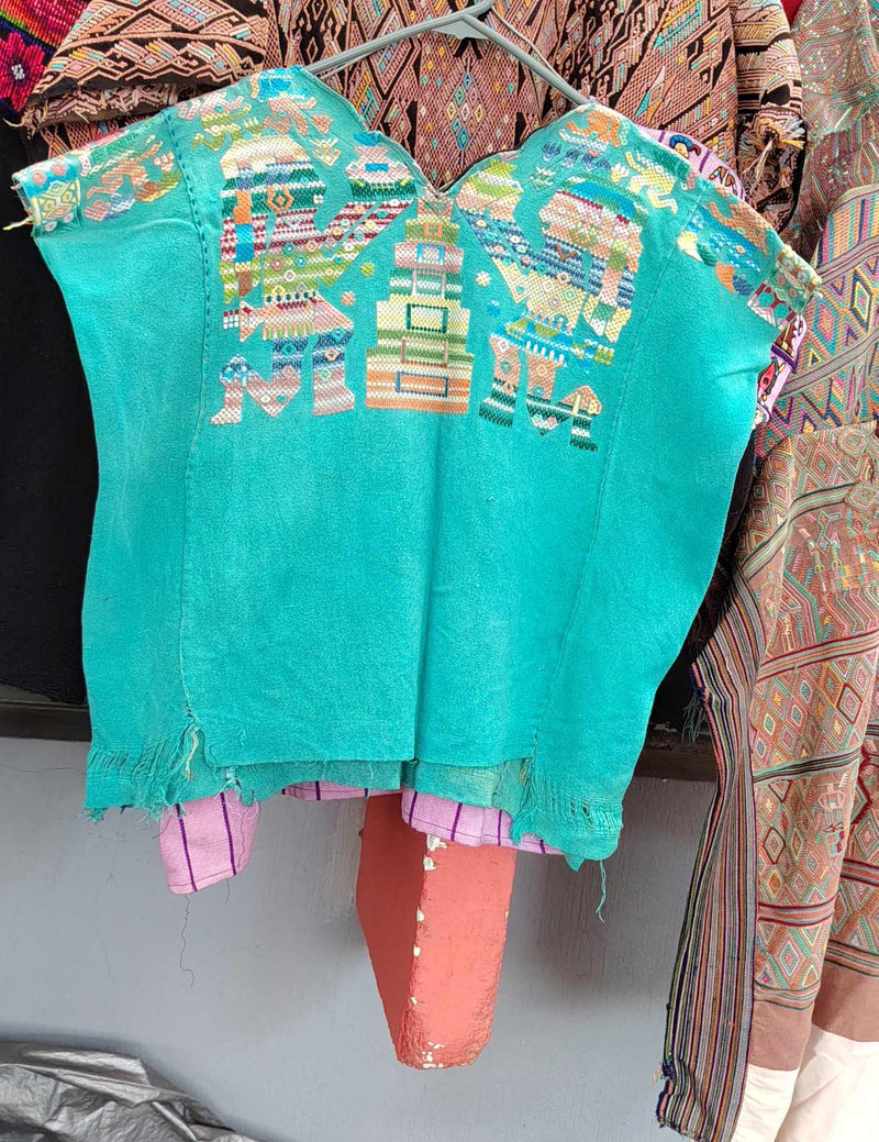 Aqua with Mayas Nahualá Huipil #9-385