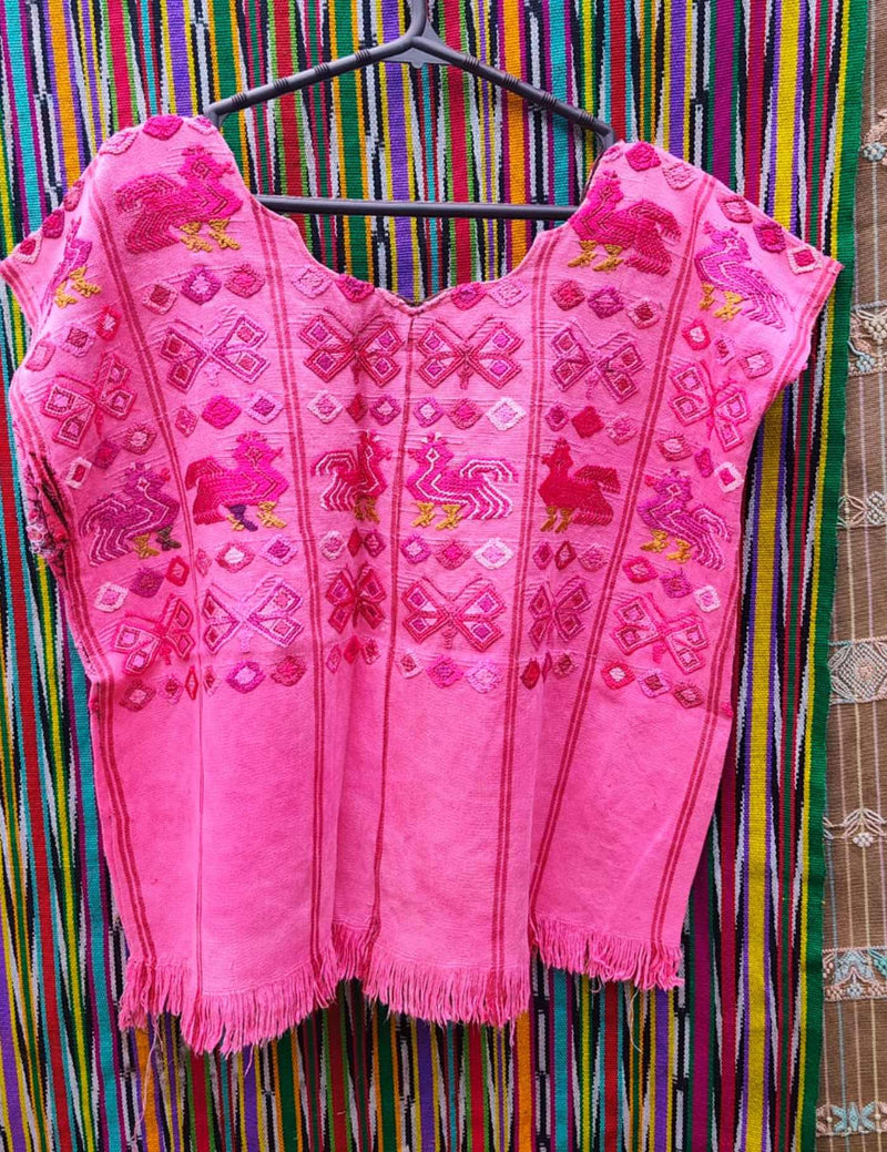 Hot Pink Santa Catarina Palopó Huipil #9-396