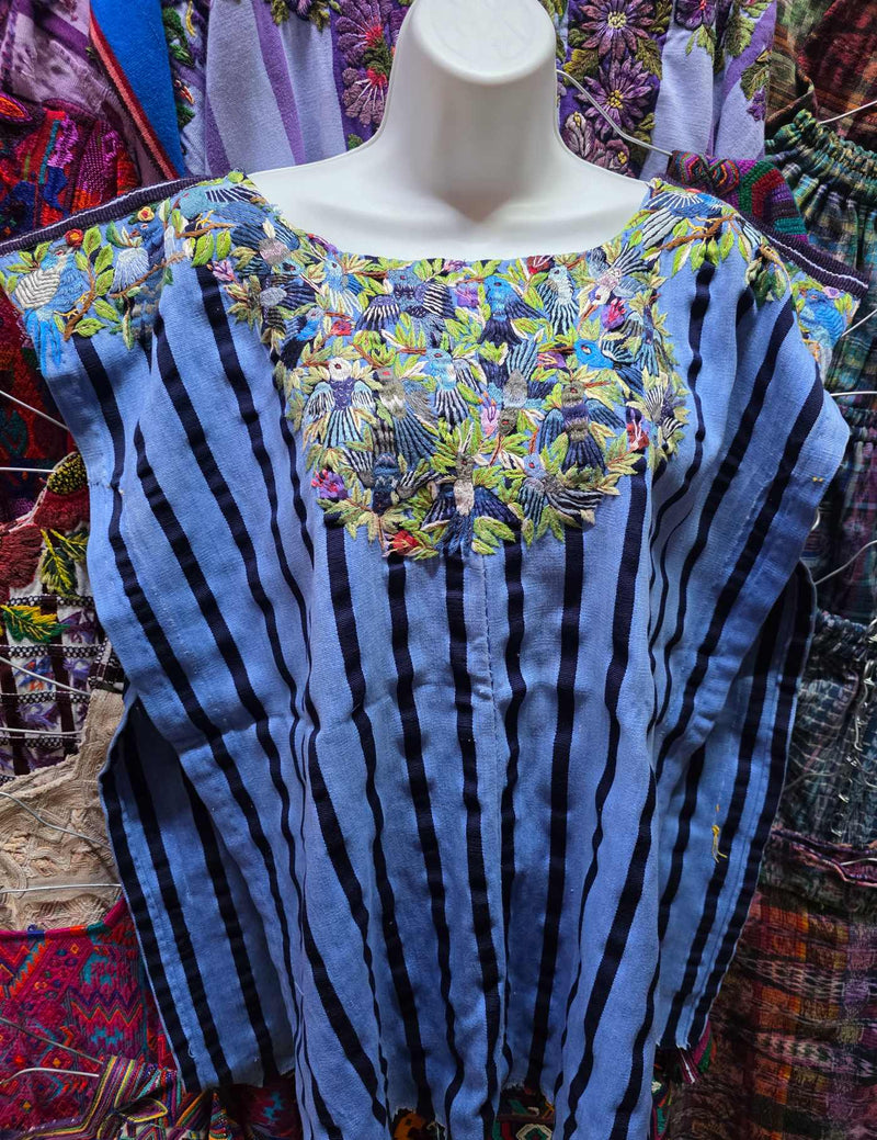 Blue Striped Santiago Huipil #9-409