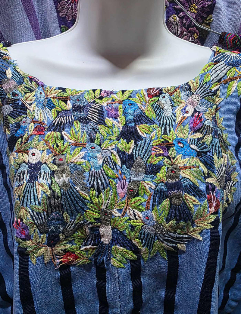 Blue Striped Santiago Huipil #9-409