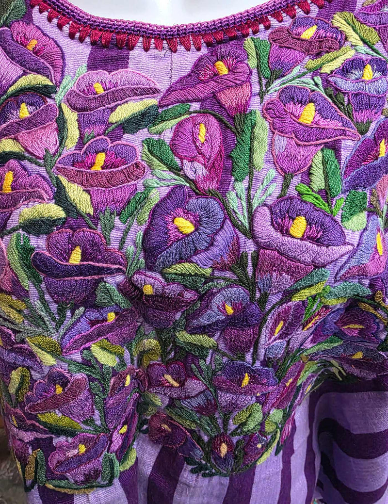 Lilac and Purple Lilies Santiago Huipil #9-413