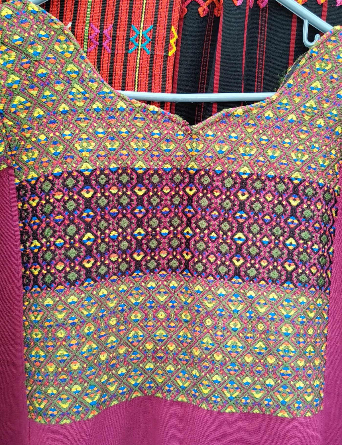 Pink with Geometrics Nahualá Huipil #9-425