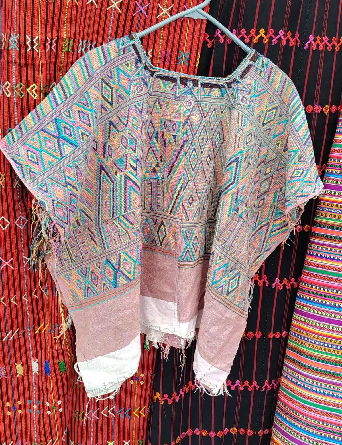 Colourful on Coral Nebaj Huipil #9-429