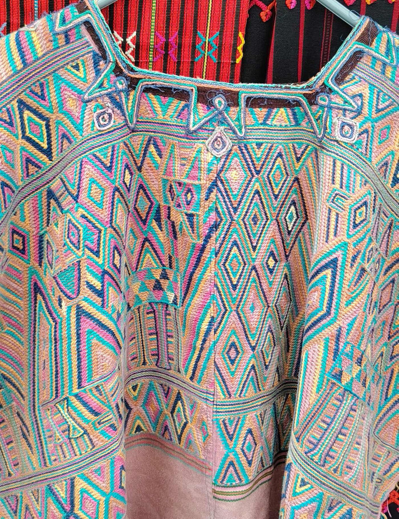 Colourful on Coral Nebaj Huipil #9-429