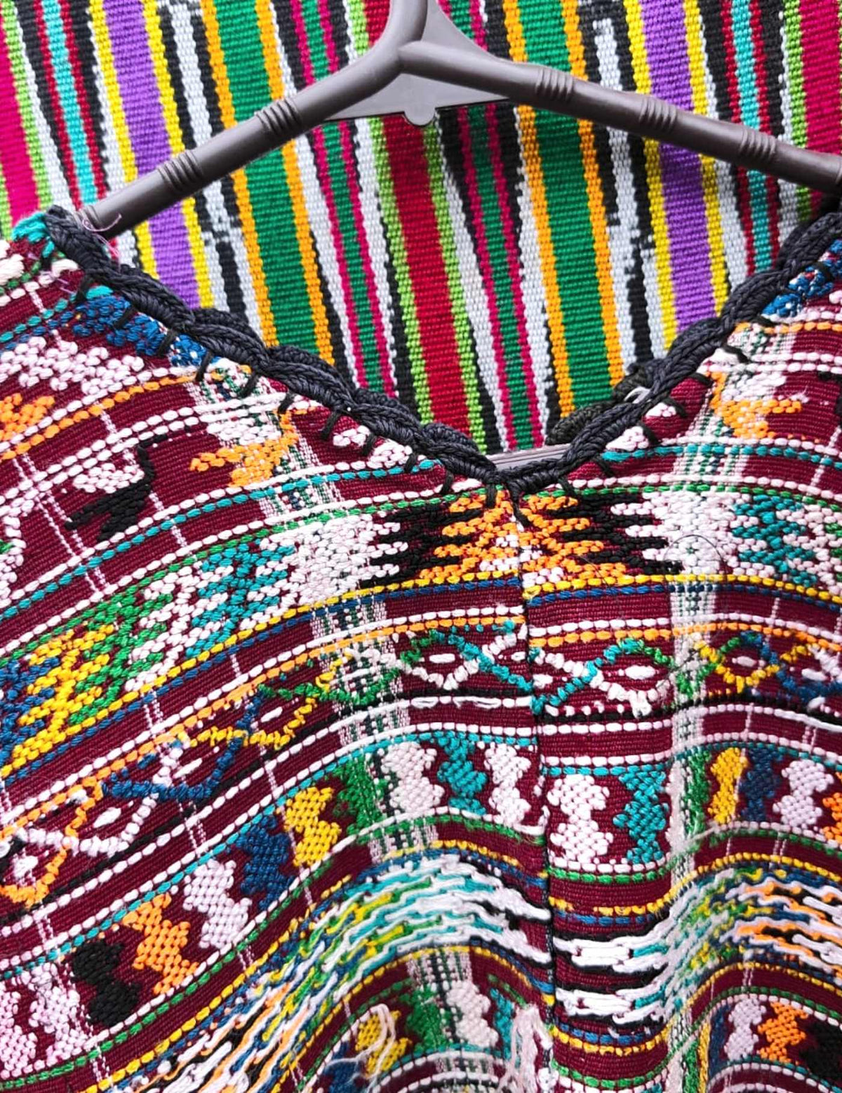 Multicoloured on Red Patzicía Huipil #9-447