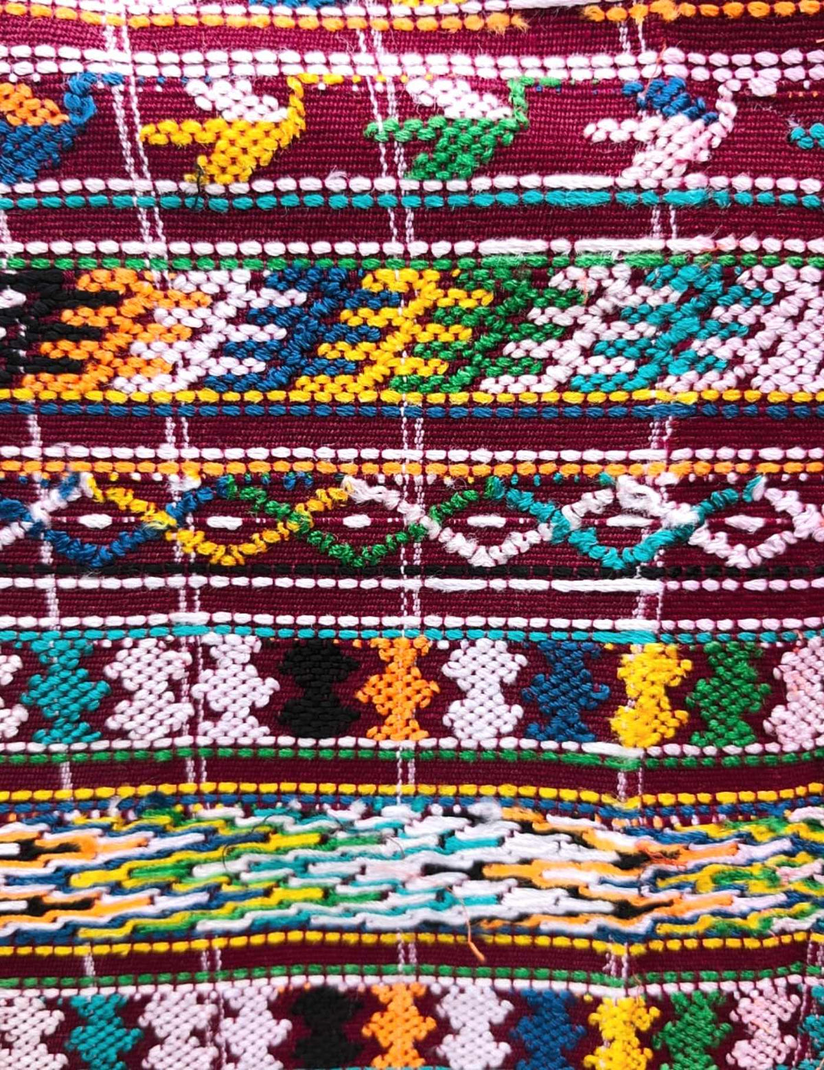 Multicoloured on Red Patzicía Huipil #9-447