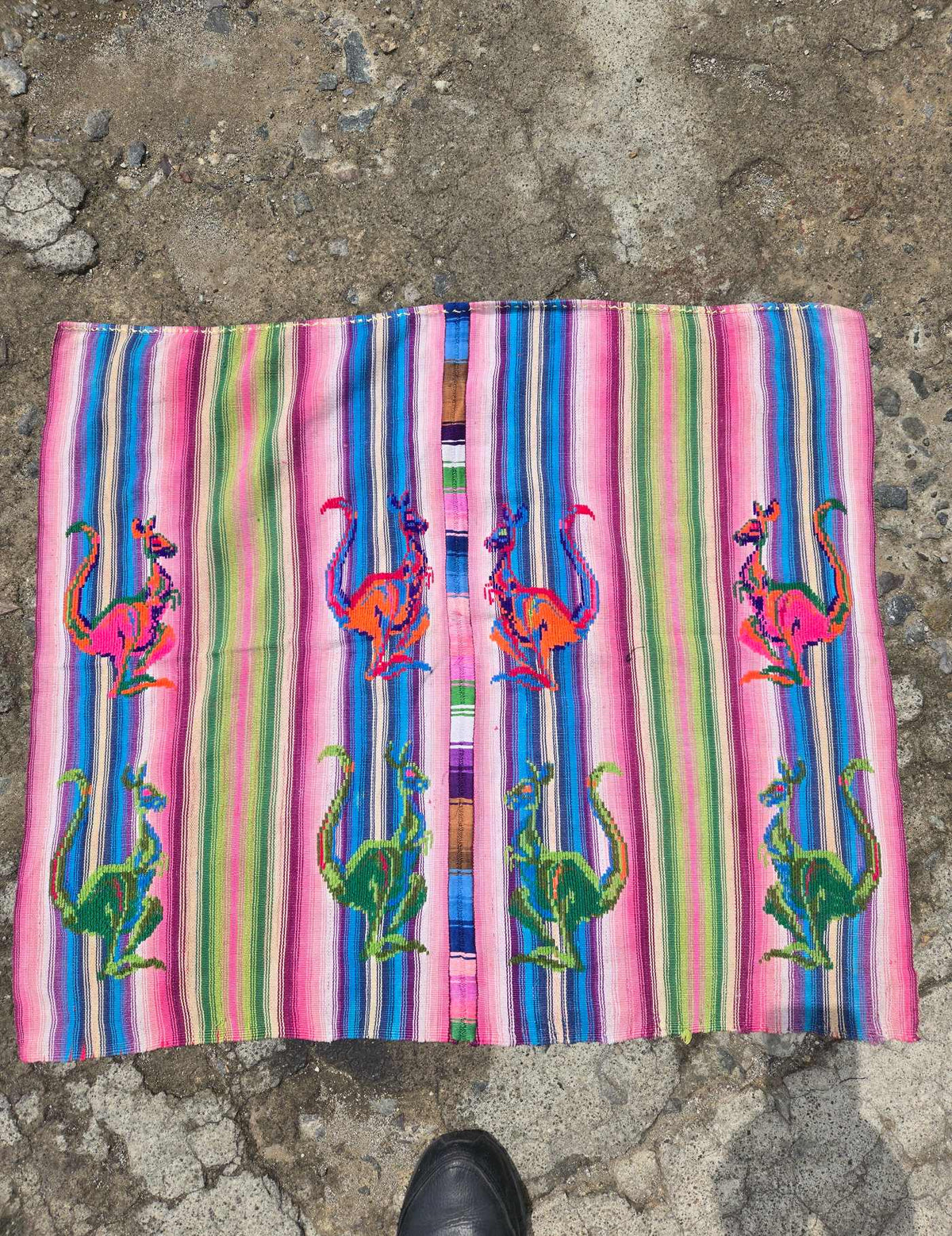 Pink and Blue Chichicastenango Tzute #9-454