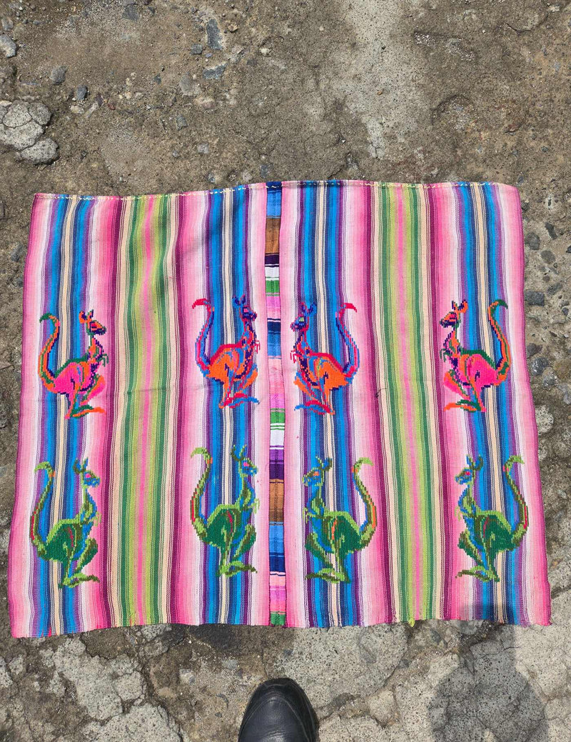 Pink and Blue Chichicastenango Tzute #9-454
