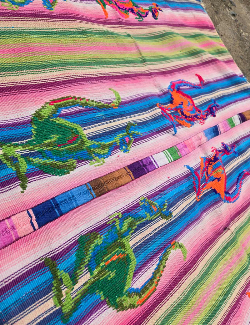 Pink and Blue Chichicastenango Tzute #9-454