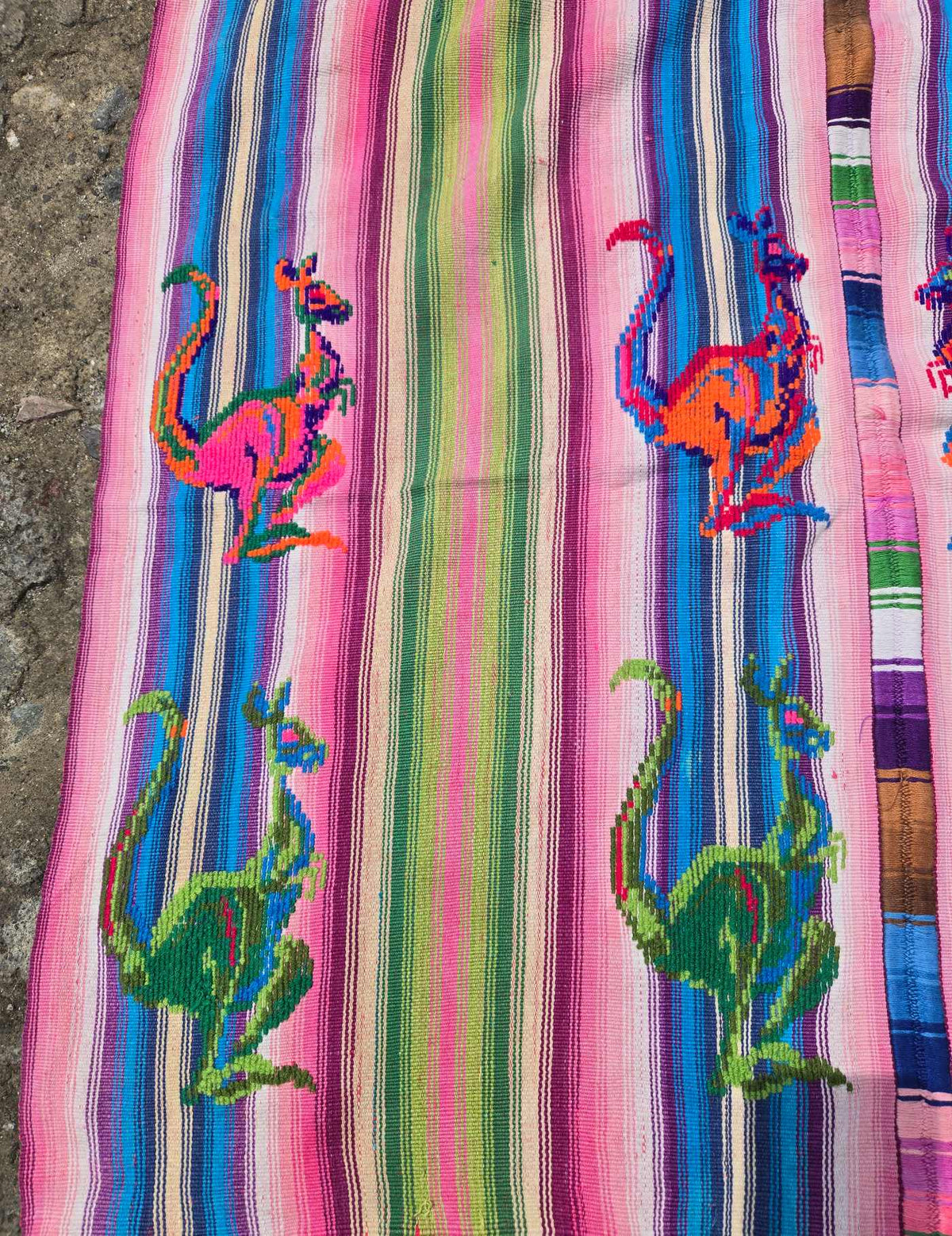 Pink and Blue Chichicastenango Tzute #9-454