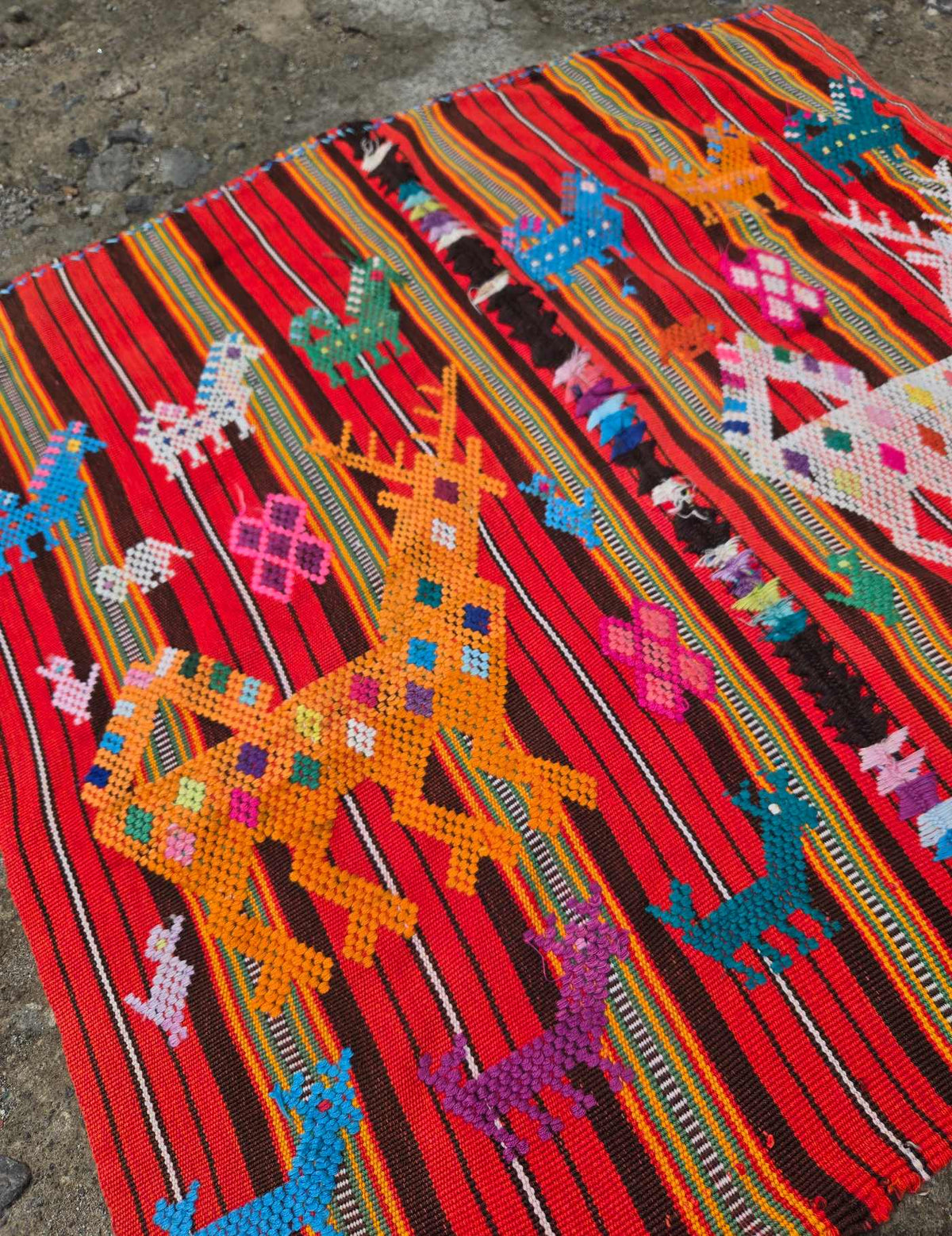 Bright Red Chichicastenango Tzute #9-457