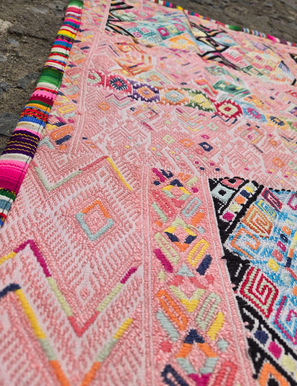 Small Pink Tablecloth Nahualá Tzute #9-462