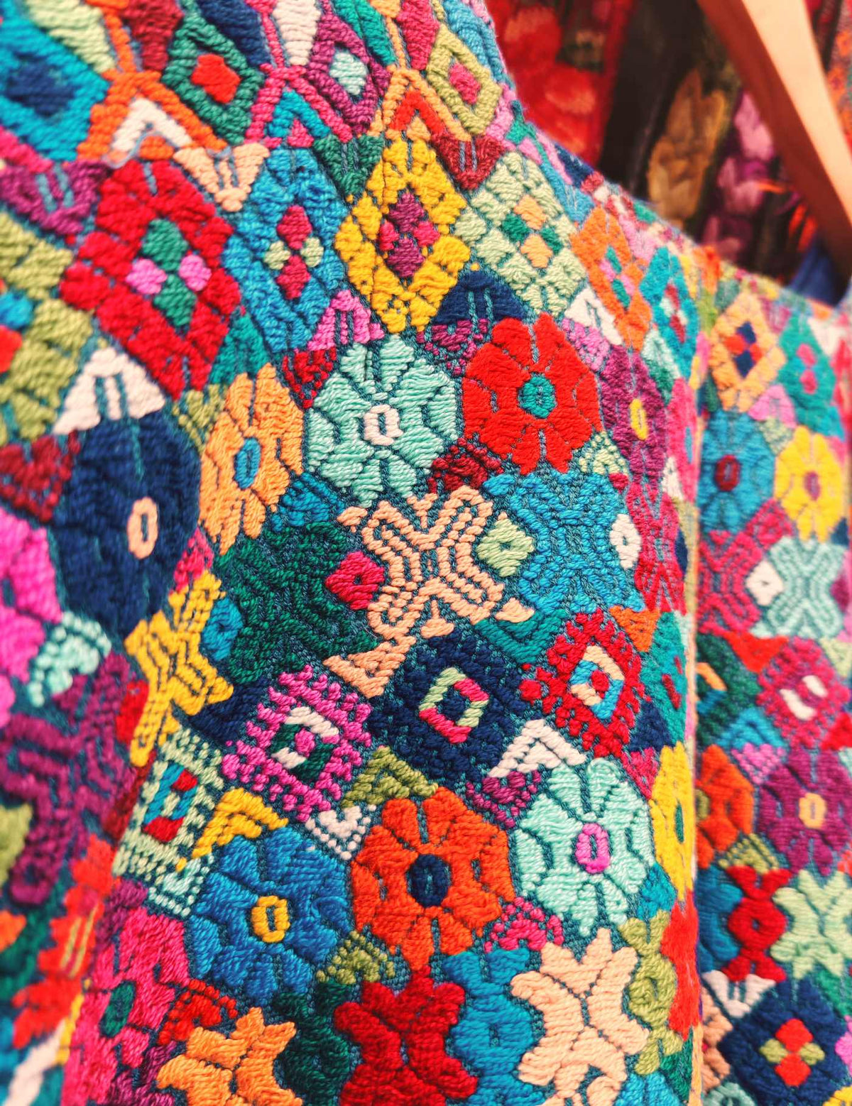 Teal Geometric Nahualá Huipil #9-467
