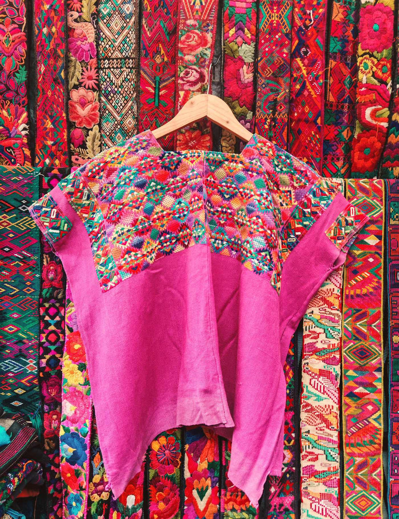 Pink Geometric Nahualá Huipil #9-469