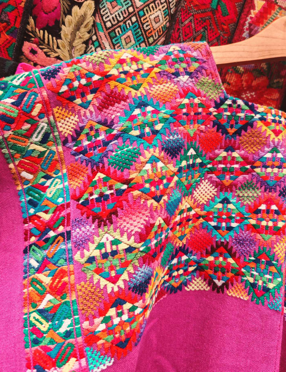 Pink Geometric Nahualá Huipil #9-469