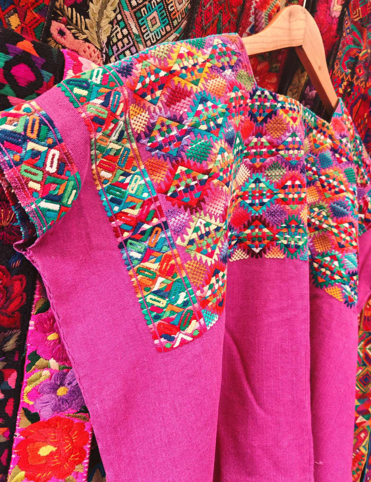 Pink Geometric Nahualá Huipil #9-469