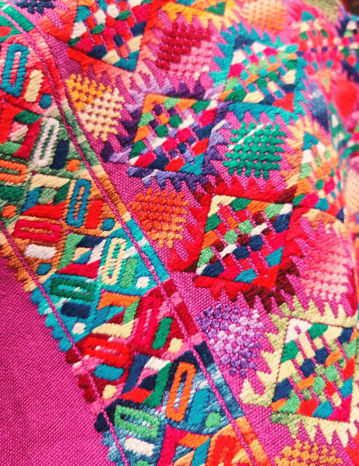 Pink Geometric Nahualá Huipil #9-469
