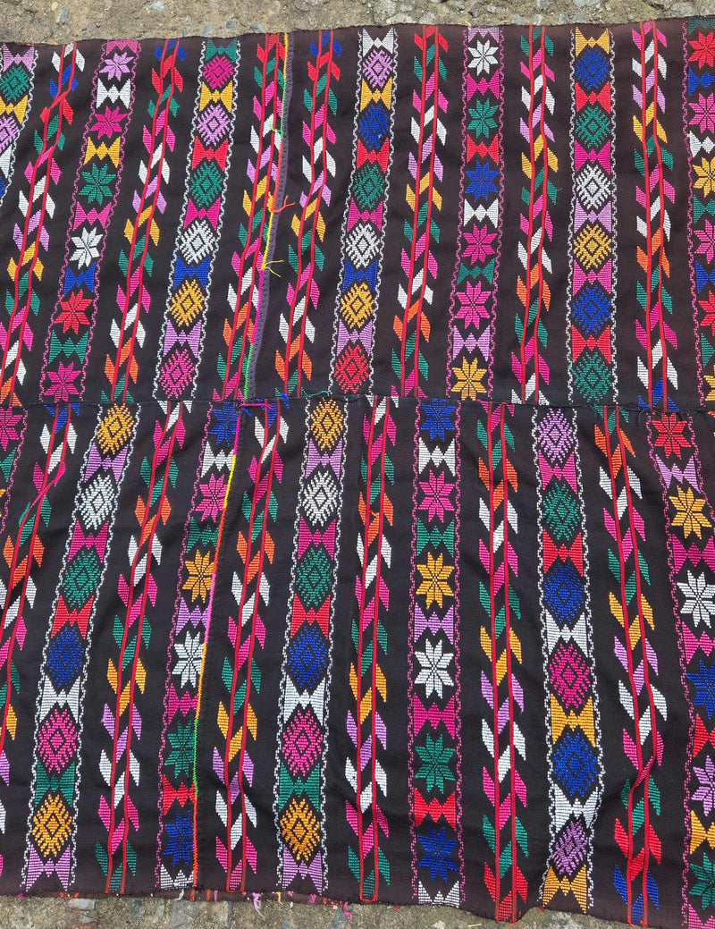 Black with Multicolored Geometrics Zunil Corte #9-472