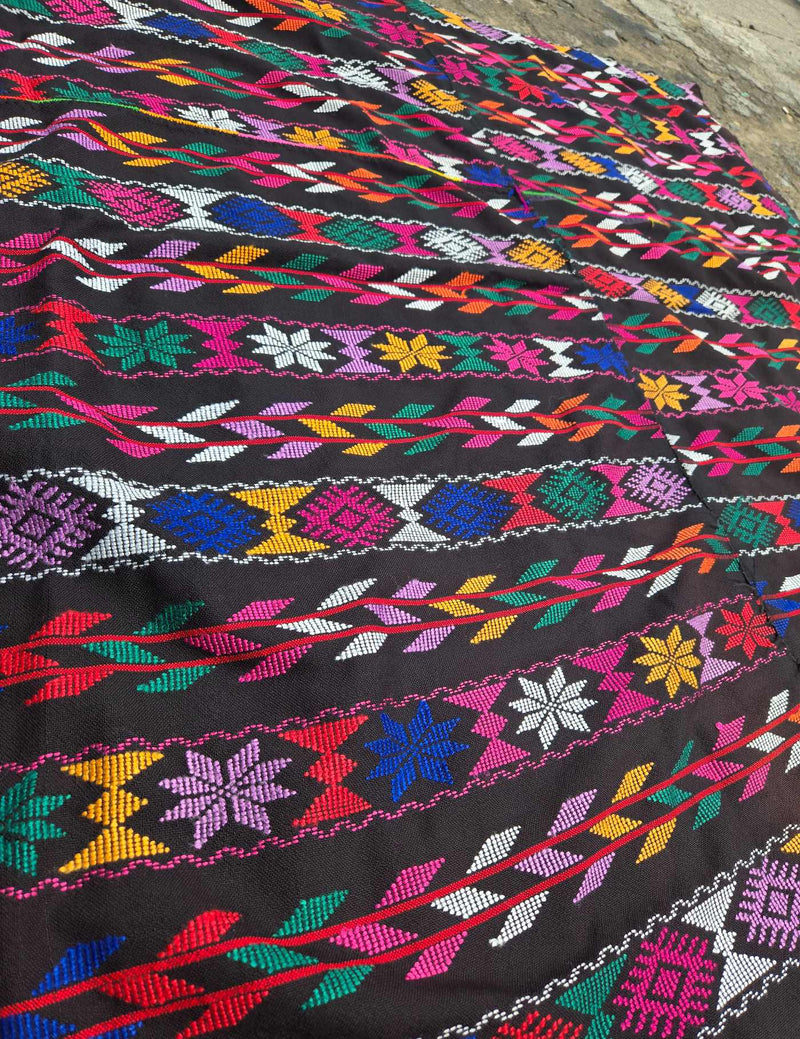 Black with Multicolored Geometrics Zunil Corte #9-472