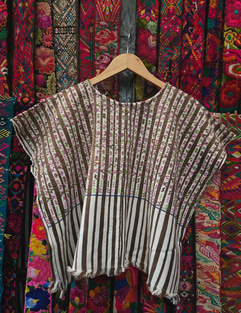 Brown and Pink San Lucas Tolimán Huipil #9-474