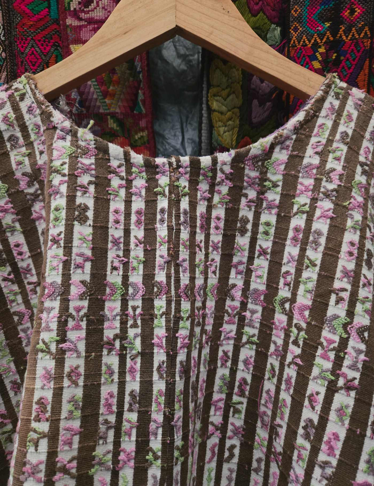 Brown and Pink San Lucas Tolimán Huipil #9-474