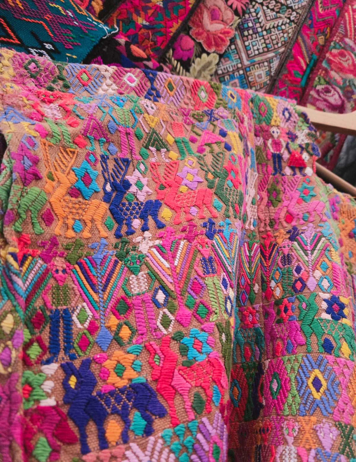 Colourful on Brown Cobán Huipil #9-479