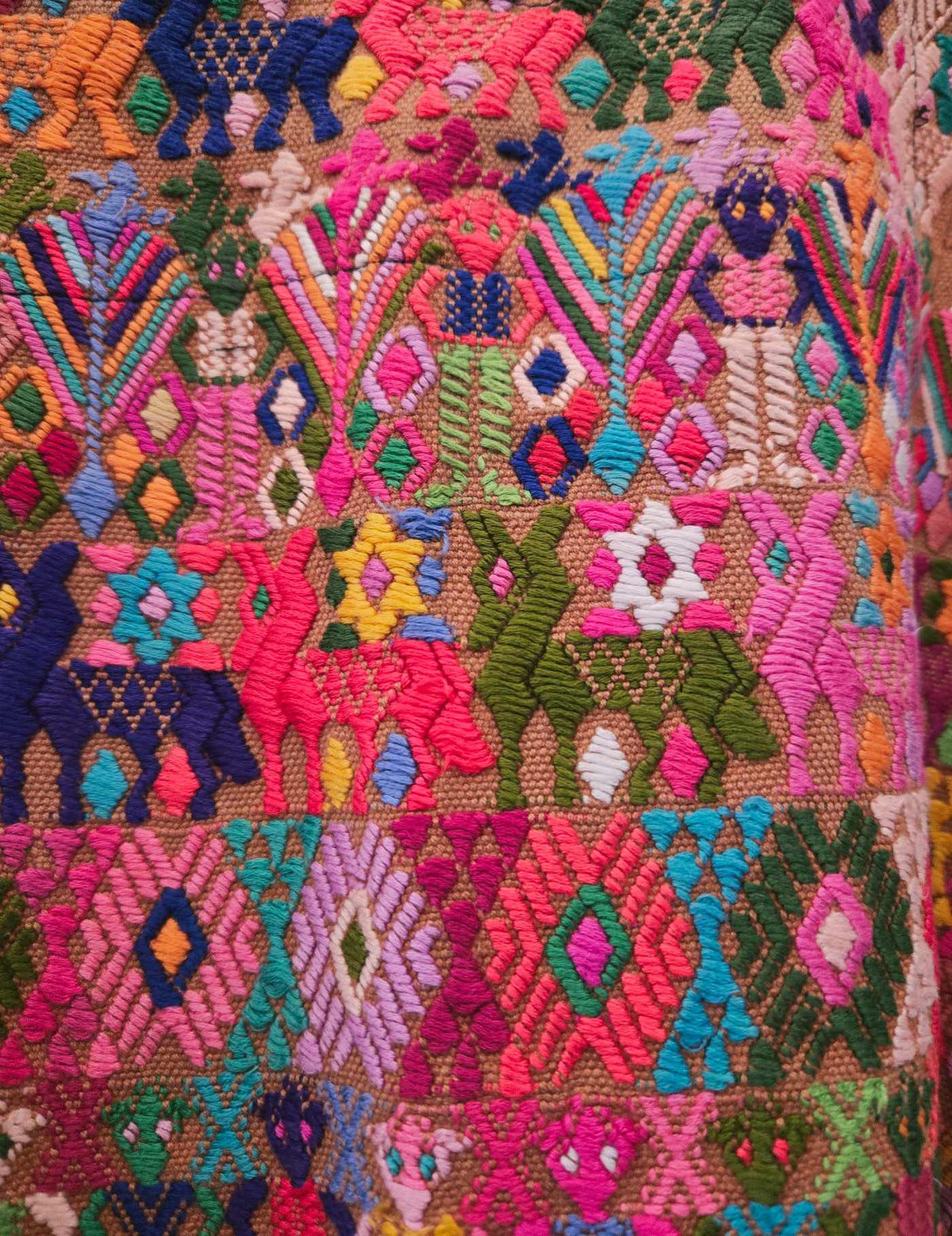 Colourful on Brown Cobán Huipil #9-479