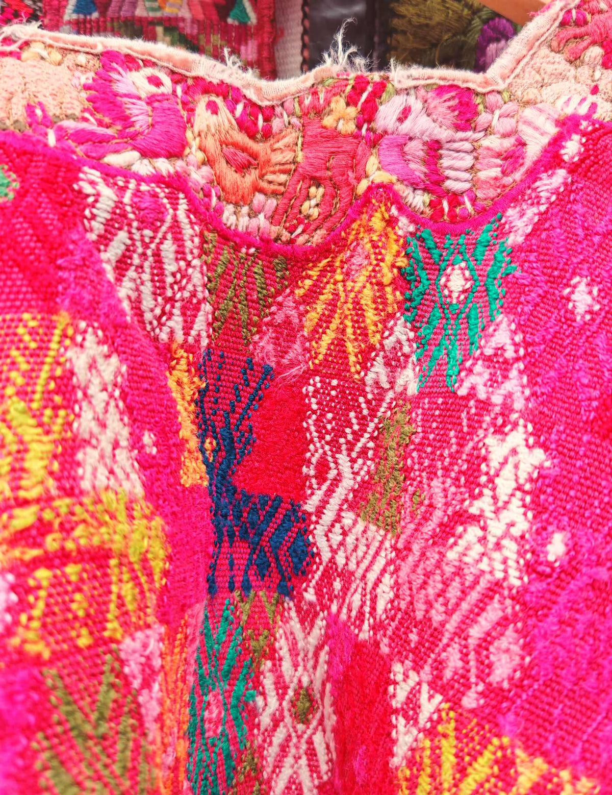 Red and Pink Cobán Huipil #9-480