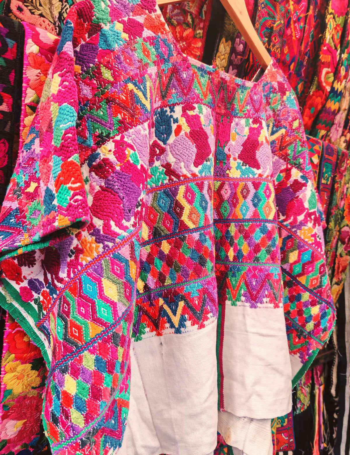 Colourful Pink Sacatepéquez Huipil #9-483