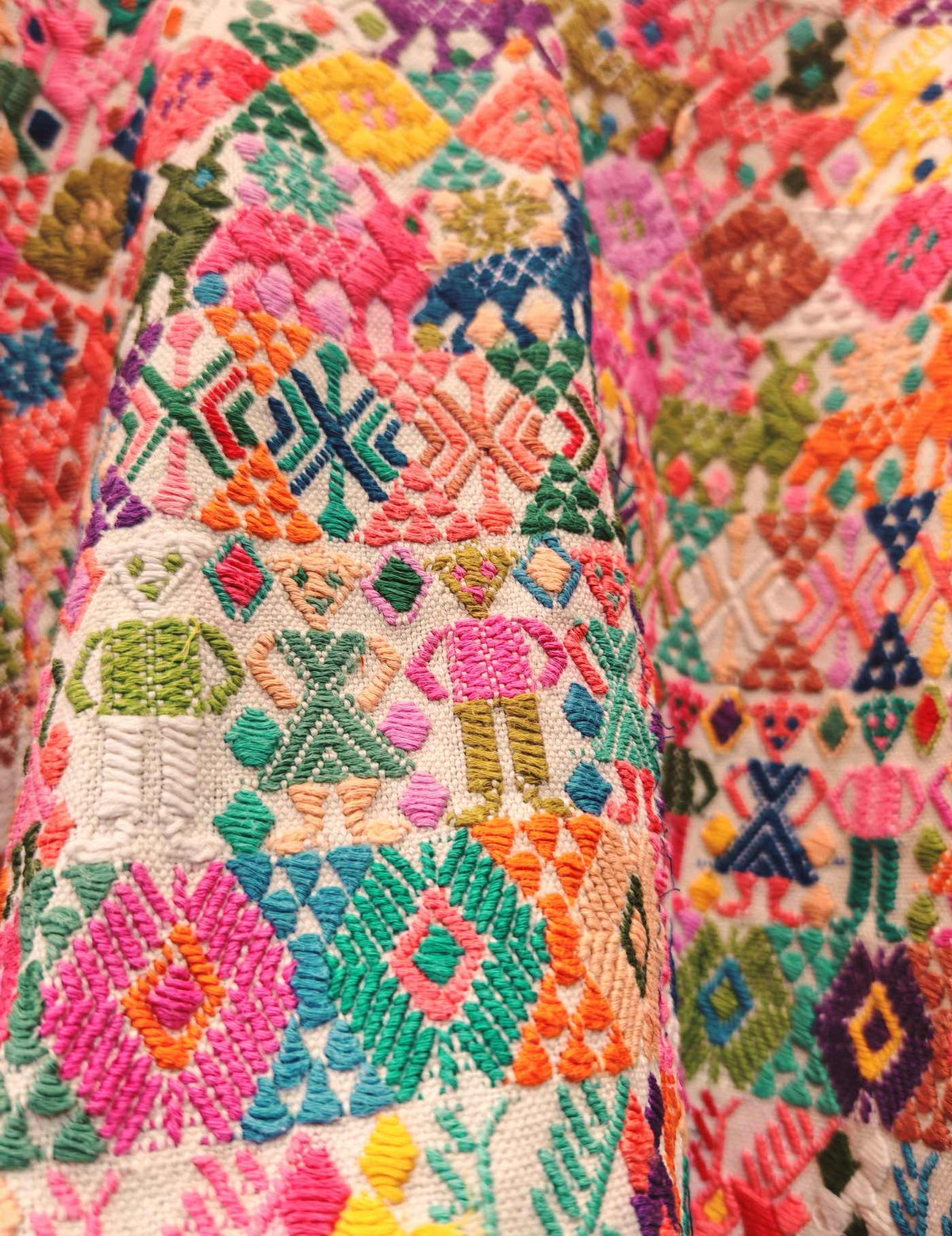 Colourful on White Cobán Huipil #9-485