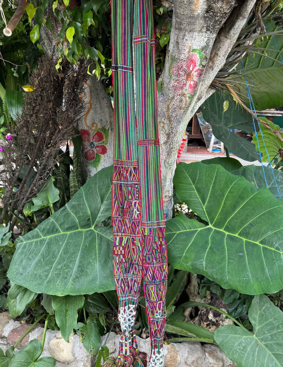 Green striped brocade Nebaj Tocoyal #9-487