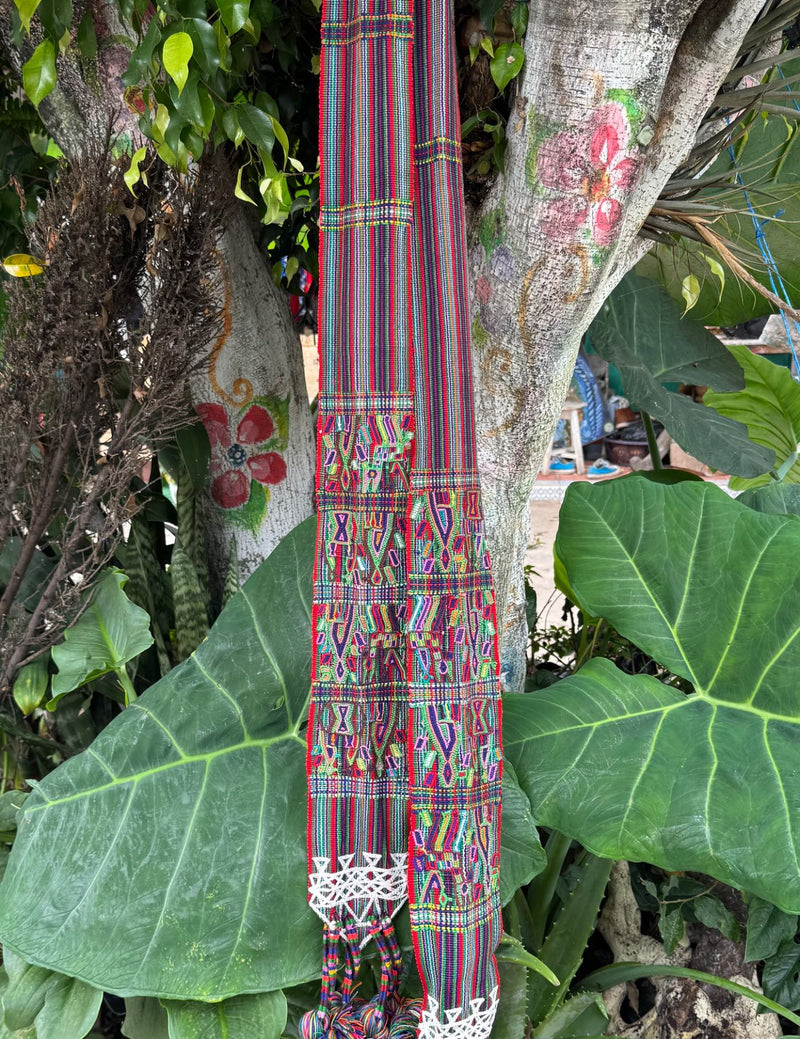 Red striped brocade Nebaj Tocoyal #9-493