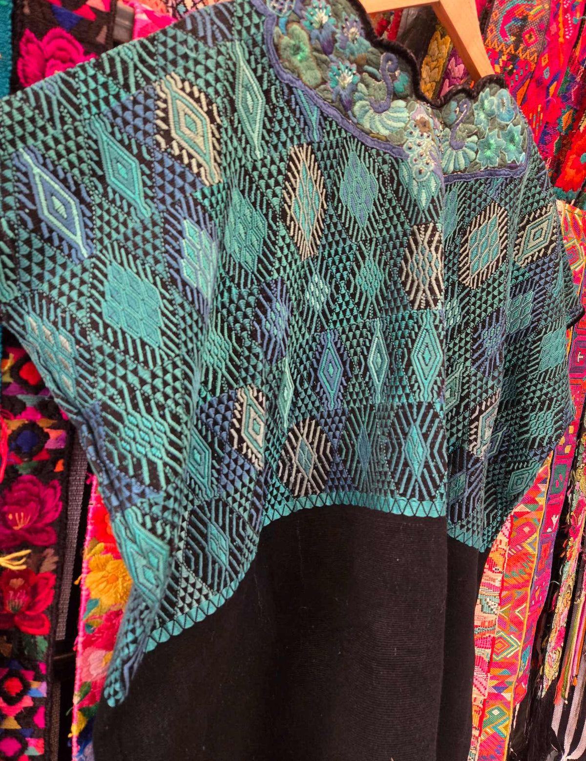 Green and Violet Almolonga Huipil #9-499