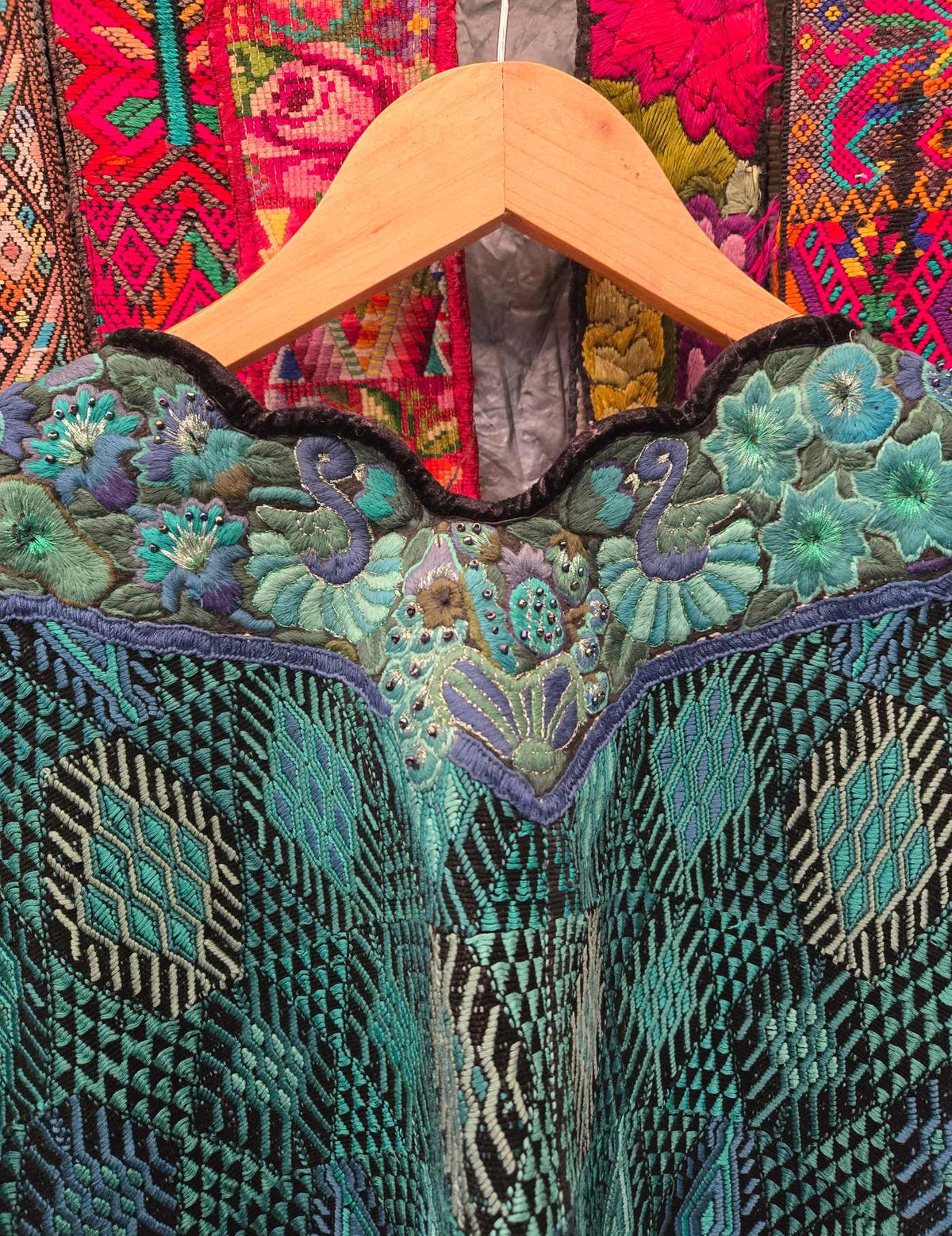 Green and Violet Almolonga Huipil #9-499