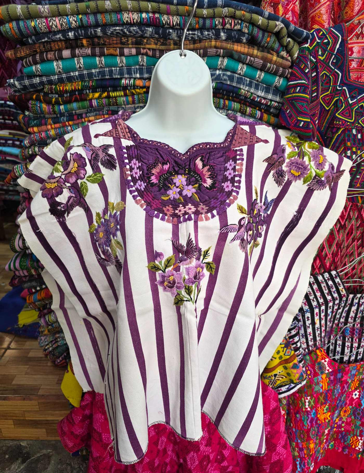 White and Purple Santiago Huipil #9-510