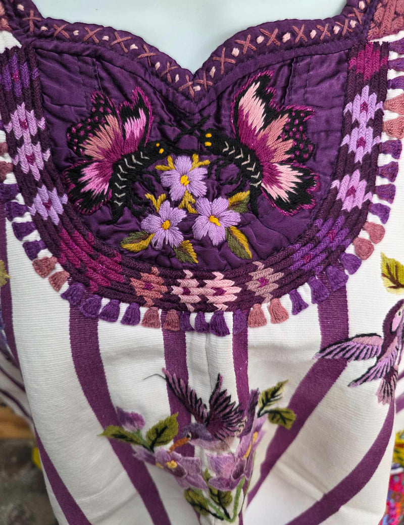 White and Purple Santiago Huipil #9-510