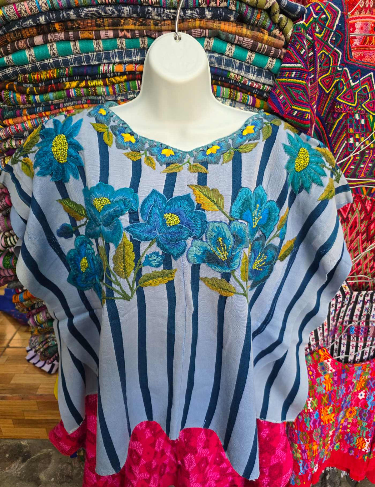 Blue Striped Santiago Huipil #9-513