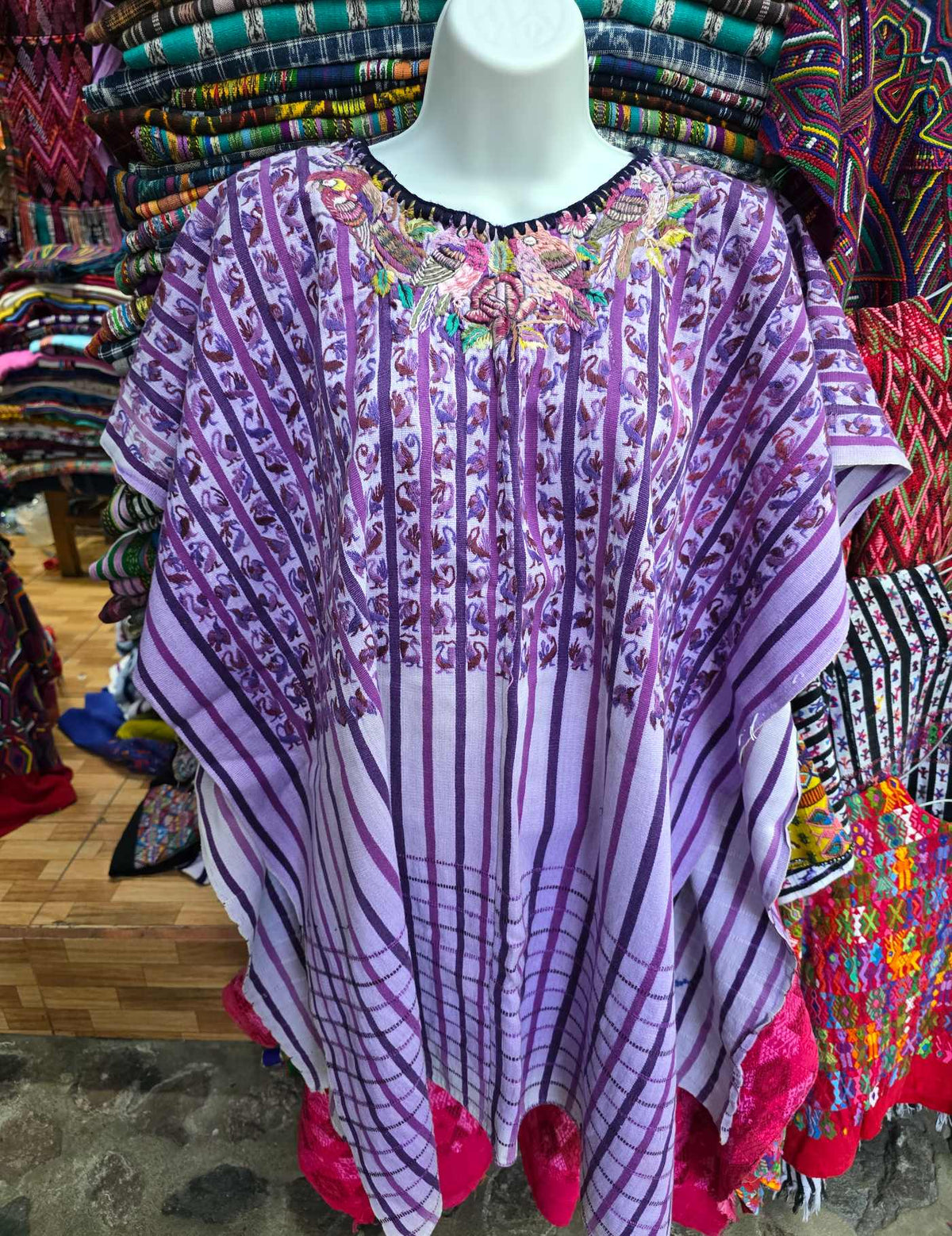 Very long Lilac Santiago Huipil #10-18